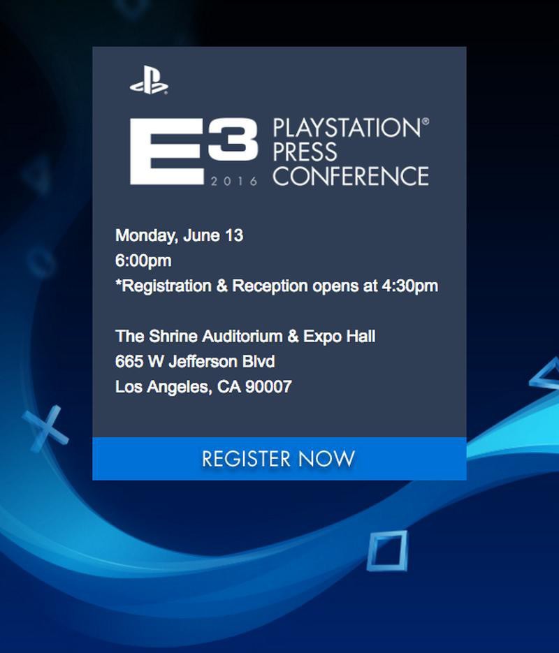 Sony’s E3 Press Conference Scheduled for June 14th